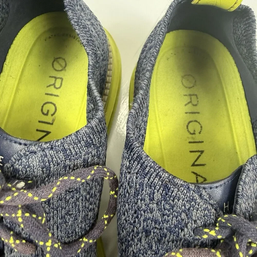 Cole Haan Original Grand Stitchlite Size 8 Gray and Yellow Comfort Oxford Shoes
